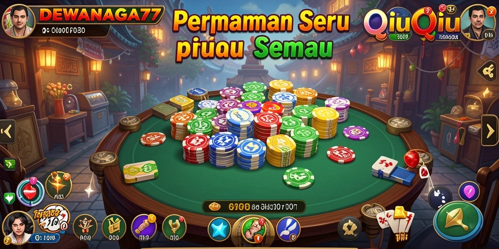 Tampilan gameplay seru DEWANAGA77 dalam permainan QiuQiu.