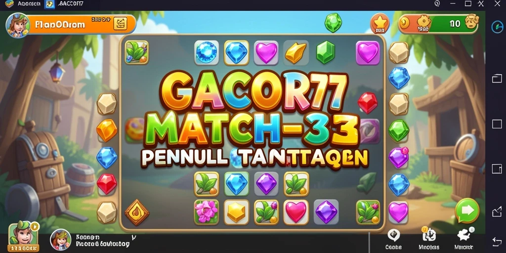 Tangkapan layar GACOR77 menampilkan gameplay Match-3 yang menarik.