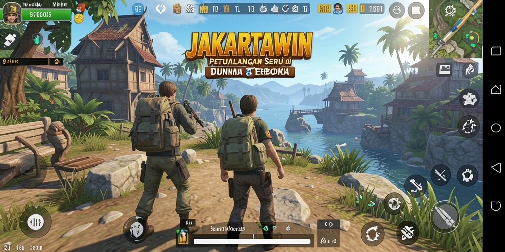 Tangkapan layar gameplay JAKARTAWIN yang menampilkan petualangan seru di dunia terbuka.