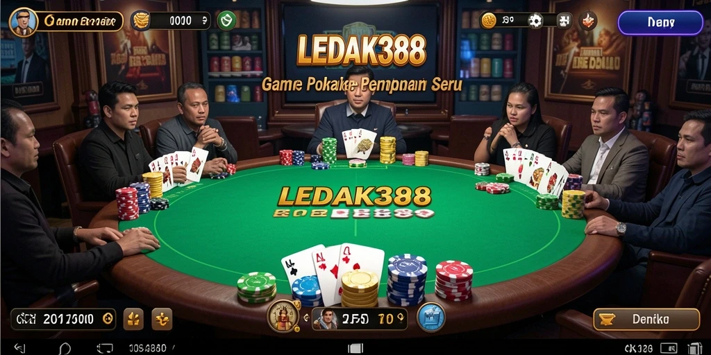 Tampilan seru dan interaktif dari permainan Poker di LEDAK388.