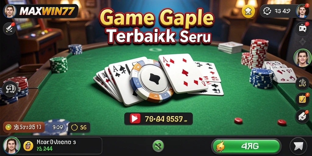 Tampilan gameplay seru MAXWIN77 dalam permainan Gaple.