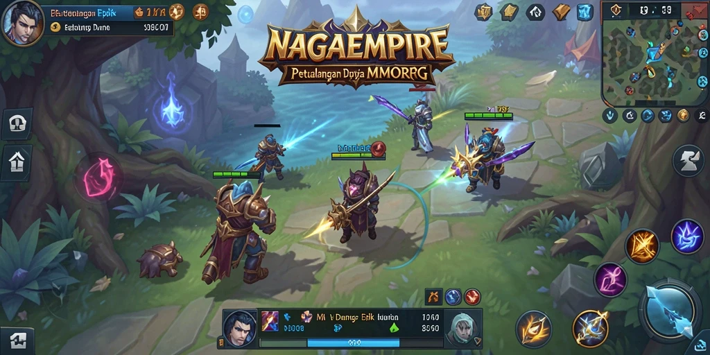 Screenshot gameplay NAGAEMPIRE menampilkan petualangan seru di dunia MMORPG.