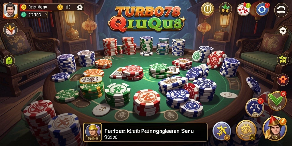 Tampilan gameplay menarik TURBO78 dengan suasana kompetitif QiuQiu.